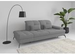 Recamiere SIT & MORE "Amica, inkl. Sitztiefenverstellung und Armteilverstellung", grau, B:231cm H:90cm T:122cm, 100% Polyester, Sofas, Recamiere, wahlweise mit Kopfteilverstellung und Stauraum