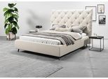 Polsterbett HOME AFFAIRE "Maxime, in 4 Breiten bis 200cm, auch in Leder", beige (nature), B:196cm H:105cm L:234cm, 96% Polyester, 4% Polyacryl, Betten, Polsterbett, Kopfteilhöhe 143 cm, belastbar bis 280 kg, auch in Überlänge 220cm