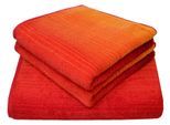 Handtuch Set DYCKHOFF "Colori", rot, 3 Stk., Walkfrottee, Walkfrottee, Obermaterial: 100% Baumwolle, Handtuch-Sets, Handtuch Set, 2 Handtücher & 1 Duschtuch,100% Bio Baumwolle, 450 g/m²