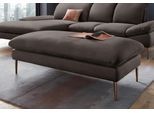 Hocker W.SCHILLIG "enjoy&MORE", braun (braun z59), B:151cm H:45cm T:71cm, Chenille-Flachgewebe R66 (85% Polyester, 15% Nylon);Longlife Xtra-Leder Z59: Glattleder mit modischer Prägung. Hautstärke 0, 9 - 1, 1 mm;Stoff S37 (100% Polyester), Hocker, Hocker, Füße bronze pulverbeschichtet, Breite 151 cm