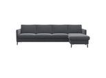 Ecksofa FLEXLUX "Fiore, L-Form, bequem und komfortabel durch hochwertigem Sitzaufbau", grau (soft grau), B:280cm H:85cm T:159cm, Sofas, Ecksofa, schmale Armlehnen, Kaltschaum, Füße Alu+schwarz