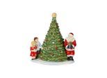 Weihnachtsfigur VILLEROY & BOCH "Dekofigur Santa am Baum Christmas Toys bunt", bunt, Dekofiguren, Weihnachtsfigur