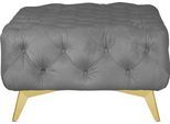 Polsterhocker HOME AFFAIRE "Amaury", grau, B:80cm H:45cm T:80cm, Struktur (100% Polyester);Samtoptik (100% Polyester), Hocker, Polsterhocker, Chesterfield-Optik, Breite 80cm, Fußfarbe wählbar