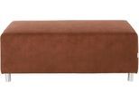 Polsterhocker HOME AFFAIRE "Györ", braun (cognac), B:122cm H:48cm T:68cm, Microfaser (100% Polyester);Luxus-Microfaser Lederoptik (100% Polyester);Struktur (100% Polyester);Samtoptik (100% Polyester);Struktur weich (100% Polyester), Hocker, Polsterhocker, democratichome Edition, passend zum Ecksofa 'Györ'