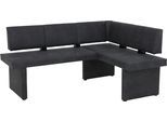 Eckbank HELA "PIA", schwarz (vintage anthrazit, vintage anthrazit), B:168cm H:86cm T:56cm, Sitzbänke, Eckbank, Langer Schenkel links und rechts montierbar