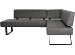 Eckbank K+W KOMFORT & WOHNEN "Spider II", schwarz (anthrazit 88, schwarz), B:195cm H:88cm T:165cm, Sitzbänke, Eckbank, Sitzsteppung, bequem durch Sandwichbauweise, 2 Stellmaße
