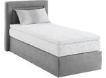 Boxspringbett, grau, B:105cm L:210cm, WESTFALIA SCHLAFKOMFORT, Komplettbetten, Boxspringbett, wahlweise mit Bettkasten und Topper
