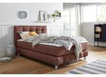 Boxspringbett HOME AFFAIRE "Salo XXL", braun, B:154cm L:231cm, Komplettbetten, Boxspringbett, in Samtoptik oder Struktur, 6 Breiten in Überlänge 220cm, 4 Härtegrade