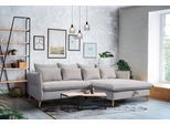 Ecksofa EXXPO - SOFA FASHION "WALPY, elegant & modern, bequem, schmale Armlehnen, Breite 274cm", beige, B:274cm H:88cm T:170cm, Sofas, Ecksofa, L-Form, wahlweise mit Bettfunktion und Bettkasten, in Cord