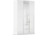 Drehtürenschrank OTTO HOME "Kleiderschrank Schrank Garderobe AGORDO mit Dekor- oder Hochglanzfront", weiß (alpinweiß, hochglanz weiß), B:136cm H:229cm T:54cm, Holzwerkstoff, Schränke, Drehtürenschrank, mit Außenschubkästen, in 7 Breiten und 2 Höhen MADE IN GERMANY