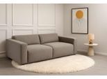 3-Sitzer HOME AFFAIRE "Noord mit Kedernaht, Breite 232 cm", braun, B:232cm H:71cm T:96cm, 100% Polyester, Sofas, 3-Sitzer, Cord, Struktur, Webstoff, mit Wellenunterfederung, Massivholzrahmen