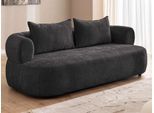 3-Sitzer HOME AFFAIRE "LUSSAC 3-Sitzer Design-Sofa mit Zierkissen, Maße B/T/H: 202/123/78 cm", schwarz, B:202cm H:78cm T:122,5cm, 100% Polyester, Sofas, 3-Sitzer, hoher Sitzkomfort und modernes Design, Sofa ohne Bettfunktion