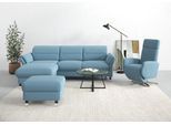 Ecksofa SIT & MORE "Grenoble L-Form mit Federkern", blau (hellblau), B:251cm H:85cm T:161cm, Sofas, Ecksofa, wahlweise mit Bettfunktion, Bettkasten, Arm- und Kopfteilverstellung