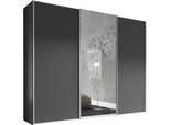 Schwebetürenschrank STAUD "Sinfonie Plus, edles Design in hochwertiger Qualität, Made in Germany", grau (vulkan), B:280cm H:222cm T:68cm, Holzwerkstoff, Schränke, Schwebetürenschrank, Mit Spiegeltür und vier verschiedenen Ausstattungsvarianten