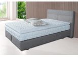 Boxspringbett, grau (hellgrau), B:155cm L:212cm, Bezug Kaltschaum-Topper: 100% Polyester, beidseitig mit Klimafaser versteppt. Abnehmbar und bei 40 C waschbar.;Bezug Kopfteil und seitliche Unterboxen: feiner Strukturstoff aus 77% Polyester, 23% Viskose.;Bezug Obermatratze: 100% Polyester, WESTFALIA SCHLAFKOMFORT, Komplettbetten, Boxspringbett