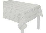 Tischdecke ADAM "Wave", beige (natur, hellgrau, beige), B:190cm L:130cm, Bio-Baumwolle, Leinen, Tischdecken, Tischdecke, aus Leinen und Bio-Baumwolle