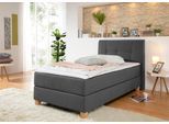 Boxspringbett HOME AFFAIRE "Calloway", grau (anthrazit), B:98cm L:218cm, Komplettbetten, Boxspringbett, inkl. Topper, XXL-Ausführung, in 4 Farben, 5 Breiten, 3 Matratzenarten