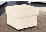 Hocker SIT & MORE "Benson", beige (creme), B:58cm H:45cm T:58cm, Luxus-Kunstleder;NaturLeder (der Sockel ist in passendem Kunstleder bezogen);Luxus-Microfaser Altara Nubuck, Hocker, Hocker