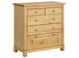 Schubkastenkommode OTTO HOME "Rauna", beige (natur geölt), B:96cm H:99cm T:38cm, Sideboards, Schubkastenkommode, aus massiver Kiefer mit 5 Schubladen, Breite 96 cm