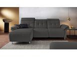 Ecksofa HOME AFFAIRE "Manhattan L-Form", grau, B:270cm H:102cm T:168cm, Kunstleder SOFTLUX;Flachgewebe (100% Polyester);Struktur (100% Polyester), Sofas, Ecksofa, 2 Sitze mit elektrischer Relaxfunktion, verstellbare Armlehnen