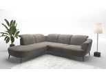 Ecksofa SIT & MORE "Zoe", braun (schlamm), B:300cm H:87cm T:267cm, 100% Polyester, Sofas, Ecksofa, ink.Sitztiefenverstellung, wahlweise mit Kopfteilverstellung