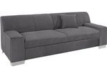 2,5-Sitzer DOMO COLLECTION "Bero, elegant und zeitlos, kubisch, flache Armlehnen, Breite 212cm", schwarz (pepper), B:212cm H:74cm T:85cm, Feinstruktur (100% Polyester);Luxus-Microfaser (100% Polyester);Zierkissen: Im jeweiligen Bezugsstoff;Struktur fein (100% Polyester), Sofas, 2 5-Sitzer, fester Sitzkomfort