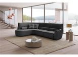 Ecksofa EGOITALIANO "Puffy, extravagant & edel, Retro Designsofa, hoher Sitzkomfort, L-Form", schwarz, B:330cm H:88cm T:205cm, Leder »BULL« (echtes Rindsleder). Geschliffenes, pigmentiertes und behandeltes Rindsleder mit einer Dicke von 1, 3-1, 5 mm. Dieses Leder zeigt eine ziemlich weiche Hand mit einem halb undurchsichtigen Aussehen. Es handelt sich um ein geschütztes Leder. Eine leichte Decksch