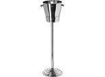 Wein- und Sektkühler FINK "ALVARO, mit abnehmbarem Eiseimer, Ø ca. 26,5 cm", silber (silberfarben), H:82cm Ø:26,5cm, Edelstahl, Eiskübel, Wein- und Sektkühler, Flaschenkühler mit Ständer, Höhe ca. 82 cm