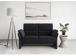 2-Sitzer DOMO COLLECTION "Pina, schmale Armlehnen, mit Federkern, kompakt & elegant", blau (dunkelblau), B:159cm H:95cm T:88cm, 95% Polyester, 5% Polyamid, Sofas, 2-Sitzer, Hoher Sitzkomfort, Microfaser hochflorig, dunkelblau, Breite 159 cm