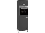 Backofen/Kühlumbauschrank OPTIFIT "Parma", grau (anthrazit), B:60cm H:211,8cm T:58,4cm, Holzwerkstoff, Schränke, Backofen/Kühlumbauschrank, Breite 60 cm