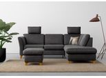 Ecksofa HOME AFFAIRE "Trelleborg L-Form", grau, B:252cm H:86cm T:213cm, 100% Polyester, Sofas, Ecksofa, wahlweise mit Bettfunktion und Bettkasten, inkl. Federkern-Polsterung