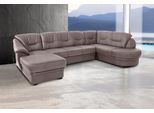 Wohnlandschaft SIT & MORE "Savoni U-Form", grau, B:334cm H:90cm T:206cm, NaturLEDER (echtes Rindsleder) in Sitz und Rücken. Korpus in passendem Kunstleder SOFTLUX bezogen;Luxus-Microfaser (100% Polyester);Struktur ( 100% Polyester);Luxus-Microfaser ALTARA NUBUCK (100% Polyester), Sofas, Wohnlandschaft, wahlweise mit Bettfunktion