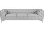 Chesterfield-Sofa HOME AFFAIRE "Glynis", grau, B:243cm H:75cm T:99cm, Struktur (100% Polyester);Samtoptik (100% Polyester), Sofas, Chesterfield-Sofa, aufwändige Knopfheftung, moderne Chesterfield Optik, Fußfarbe wählbar