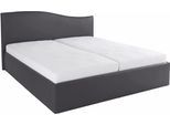 Polsterbett, grau (anthrazit), B:212cm L:210cm, Bezug Bett: Kunstleder;Bonnell-Federkernmatratze: 51% Polypropylen, 39% Polyester und 10% Baumwolle;Kaltschaummatratze: 100% Polyester, Bezug abnehm- und waschbar bis 60C, WESTFALIA SCHLAFKOMFORT, Betten, Polsterbett, inkl. Bettkasten bei Ausführung mit Matratze