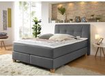 Boxspringbett HOME AFFAIRE "Calloway", grau (anthrazit), B:148cm L:238cm, Komplettbetten, Boxspringbett, inkl. Topper, XXL-Ausführung, in 4 Farben, 5 Breiten, 3 Matratzenarten