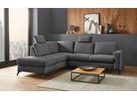 Ecksofa HOME AFFAIRE "Lolland L-Form", grau (steel), B:249cm H:88cm T:212cm, Struktur imprägniert - feucht abwischbar (100% Polyester);Struktur Flausch (90% Polyester, 10% Polyamid);Luxus-Microfaser ALTARA NUBUCK (100% Polyester), Sofas, Ecksofa, Wahlweise mit Bettfunktion und Stauraum, auch mit abwischbarem Bezug