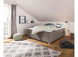 Boxbett HOME AFFAIRE "Alexis", braun (hellbraun), B:200cm L:200cm, Struktur fein (100% Polyester), Komplettbetten, Boxbett, ohne Kopfteil - ideal für Räume mit Dachschrägen; in 4 Breiten