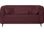 2-Sitzer HOME AFFAIRE "Ashly", rot (weinrot), B:154cm H:81cm T:80cm, 93% Polyester, 6% Acryl, 1% Baumwolle, Sofas, 2-Sitzer, in 3 Bezugsvarianten, Bouclé, Samtoptik und Struktur weich.