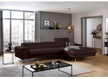 Ecksofa W.SCHILLIG "piedroo, Designsofa mit tollem Sitzkomfort, elegant und bequem, L-Form", braun (mocca z69), B:343cm H:70cm T:193cm, Longlife Xtra-Leder Z69: Das feinnarbige, gedeckte Softleder Z69 besticht durch seine außergewöhnliche Weichheit im trendigen »Vintage-Look«, Hautstärke 0, 9 - 1, 1 mm, Sofas, Ecksofa, Kopfteilverstellung, wahlweise mit Sitztiefenverstellung, Breite 343cm