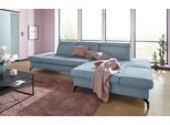 Ecksofa SIT & MORE "Brisbane L-Form", blau (hellblau), B:319cm T:181cm, Soft clean (98% Polyester, 2% Polyamid), Sofas, Ecksofa, Fußhöhe 12 cm, inklusive Sitztiefen-, Armteil- und Kopfteilverstellung