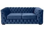 Chesterfield-Sofa HOME AFFAIRE "Kalina", blau (dunkelblau), B:190cm H:67cm T:98cm, Sofas, Chesterfield-Sofa, mit klassischer Chesterfield-Knopfheftung