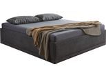 Polsterbett "Texel", schwarz, B:206cm H:34cm L:206cm, Bezug Bett: Veloursstoff 100% Polyester oder Microfaser (100% Polyester);Bonnell-Federkernmatratze: 51% Polypropylen, 39% Polyester und 10% Baumwolle;Kaltschaummatratze: 100% Polyester, Bezug abnehm- und waschbar bis 60C;Kissenbezug: 100% Polyester, Füllung : 100% Polyester (Hohlfaser), WESTFALIA SCHLAFKOMFORT, Betten, Polsterbett, Standardhöhe