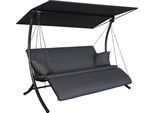 Hollywoodschaukel "Swing Zip anthrazit", grau (dunkelgrau), B:210cm H:160cm T:145cm, Obermaterial: 100% Polyacryl, ANGERER FREIZEITMÖBEL, Hollywoodschaukeln, Hollywoodschaukel, wetterfest