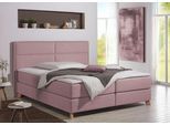 Boxspringbett HOME AFFAIRE "Caria", rosa, B:191cm L:209cm, Strukturstoff-Bezug (100% Polyester);Topperbezug 100% Polyester, Komplettbetten, Boxspringbett, in 5 Breiten, 3 Matratzen-Ausführungen, 2 Härtegraden, Topper