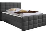 Boxbett HOME AFFAIRE, anthrazit, B:147cm L:220cm, Komplettbetten, Boxbett, Boxbett mit Bettkasten und Fußteil, inkl. Topper