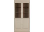 Vitrine WOOOD "Chow", grau, B:105cm H:215cm T:40cm, Holzwerkstoff, Schränke, Vitrine, aus Kiefernholz, Breite 105 cm x Höhe 215 cm