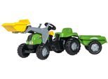 Tretfahrzeug ROLLY TOYS "rollyKid", grün, Tretfahrzeuge, KinderB:47cm H:55cm T:161cm, Kunststoff, Tretfahrzeug, Traktor mit Trailer und Lader, B:47cm H:55cm T:161cm