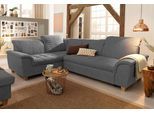 Ecksofa HOME AFFAIRE "Lyla fester Sitzkomfort, bequeme Armlehnen, Breite 275cm, L-Form", grau (dunkelgrau)), B:275cm H:81cm T:214cm, Luxus-Microfaser Lederoptik (100% Polyester);Microfaser PRIMABELLE (100% Polyester);Feinstruktur weich (100% Polyester), Sofas, Ecksofa, wahlweise mit Rückenfunktion und Bettfunktion