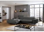 Ecksofa W.SCHILLIG "piedroo, Designsofa mit tollem Sitzkomfort, bequem und elegant, L-Form", grau (anthrazit z69), B:303cm H:70cm T:193cm, Longlife Xtra-Leder Z69: Das feinnarbige, gedeckte Softleder Z69 besticht durch seine außergewöhnliche Weichheit im trendigen »Vintage-Look«, Hautstärke 0, 9 - 1, 1 mm, Sofas, Ecksofa, Kopfteilverstellung, wahlweise mit Sitztiefenverstellung, Breite 303cm