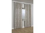 Gardine SEHLBACH "Schal Jacquard Ranke" Gr. 1, beige, B:140cm H:245cm, Leinen, Polyester, Gardinen, Gardine, mit Gardinenband und verdeckten Schlaufen